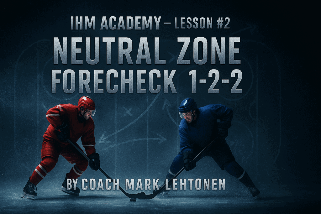 HM Academy - Lesson #2’ and ‘Neutral Zone Forecheck · 1-2-2’.By Coach Mark Lehtonen