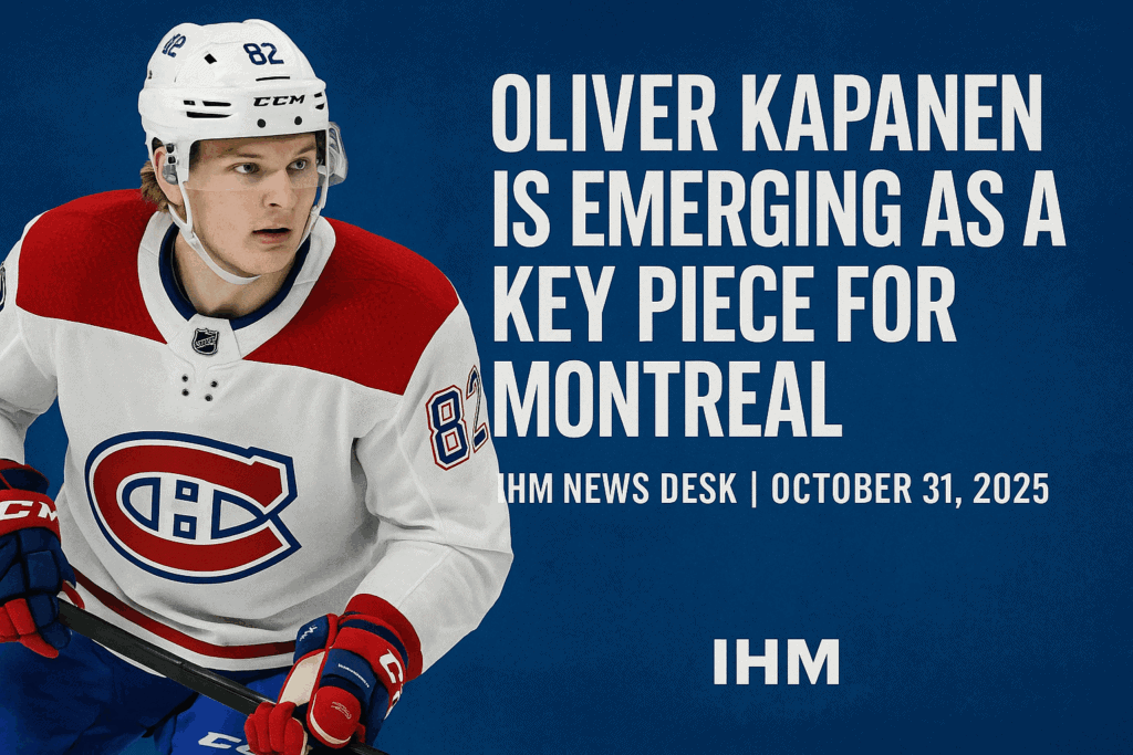 Oliver Kapanen is earning trust, minutes, and delivering results - 4 goals, 3 assists, and hard defensive work that coaches love.