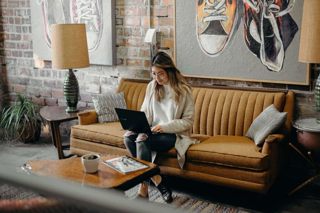 Girl Remotely Working Image
