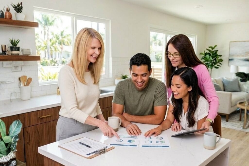 Real Estate Agent With Clients In Kitchen