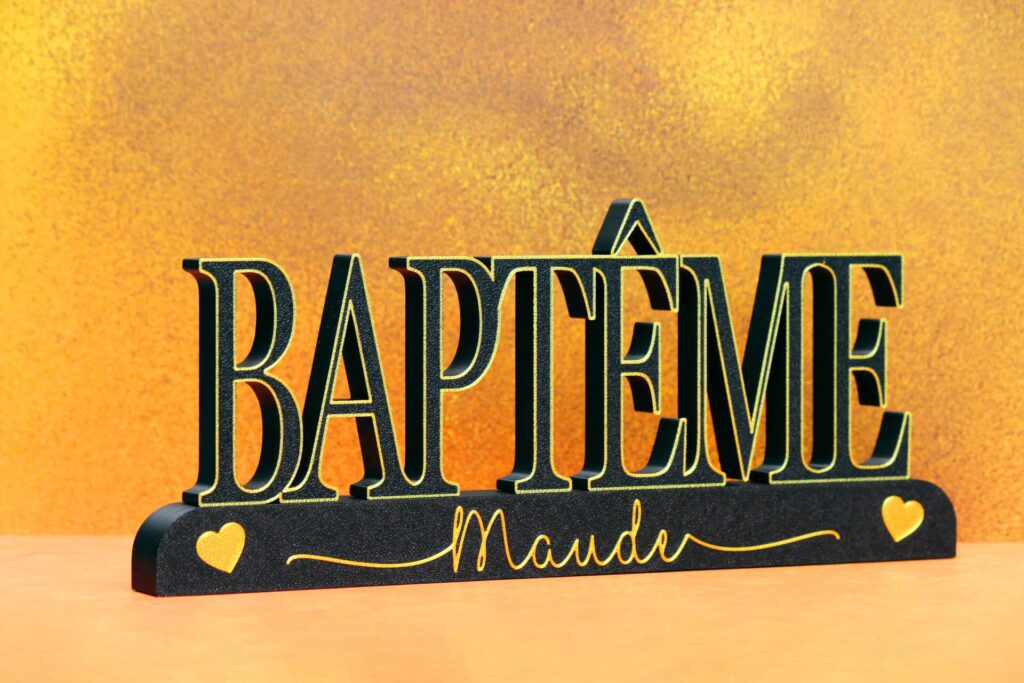 Support BAPTÊME Personnalisé en Impression 3D – Un Cadeau Symbolique et Inoubliable | MonCadeau3D