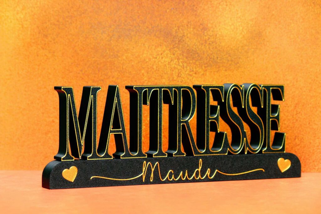 Support MAÎTRESSE Personnalisé avec Prénoms – Cadeau Original et Émotionnel pour Fin d’Année ou Remerciement | MonCadeau3D