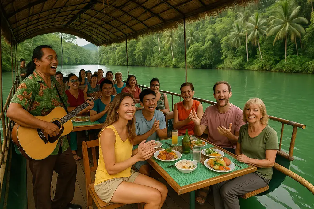 Loboc River Cruise with Local Musicians - an example of community-based tourism in Bohol, Philippines.