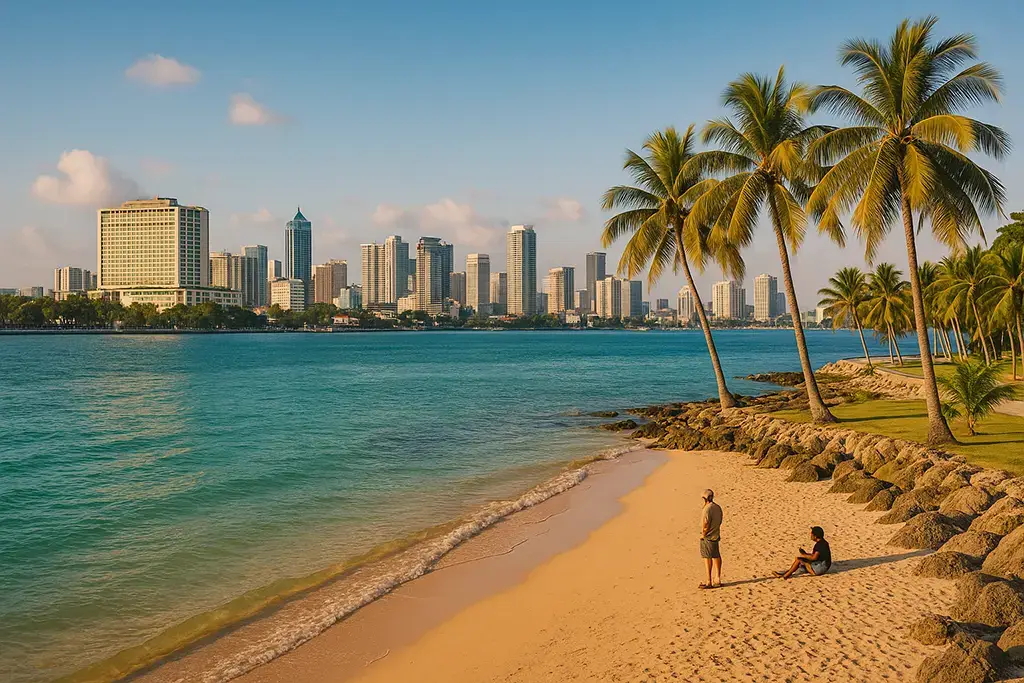 White sand beach in Cebu, Philippines—perfect retirement destination with tropical vibes.