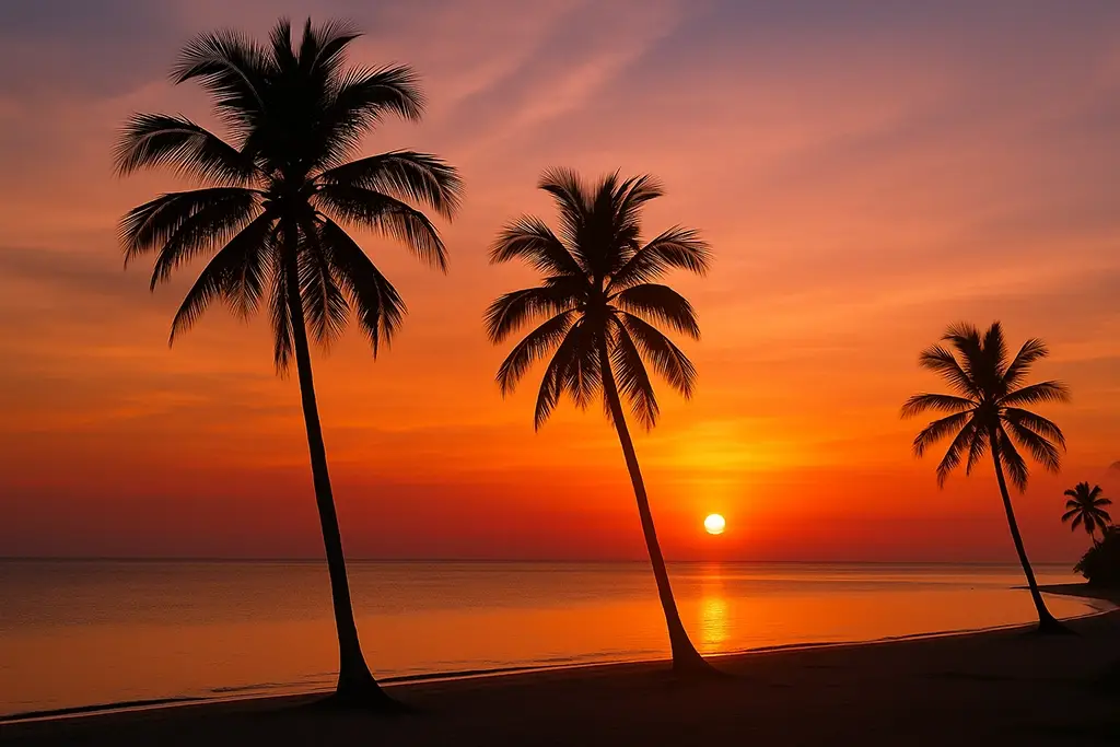Leyte beach is a sunset tourist spot.