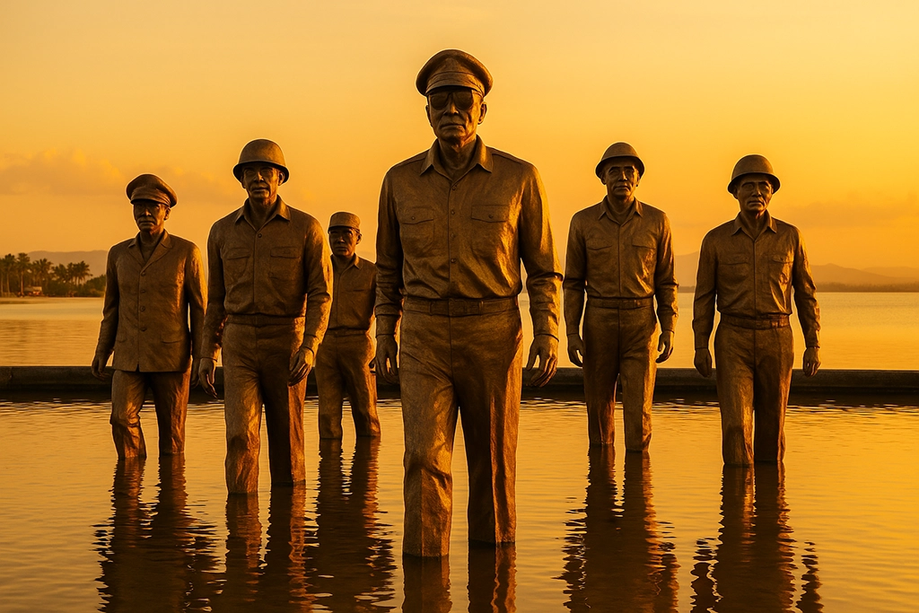 The Macarthur landing memorial in Leyte, Philippines - A well known attraction.