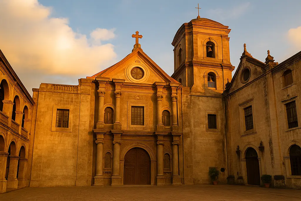San Agustin Church in Intramuros, Manila during sunset.