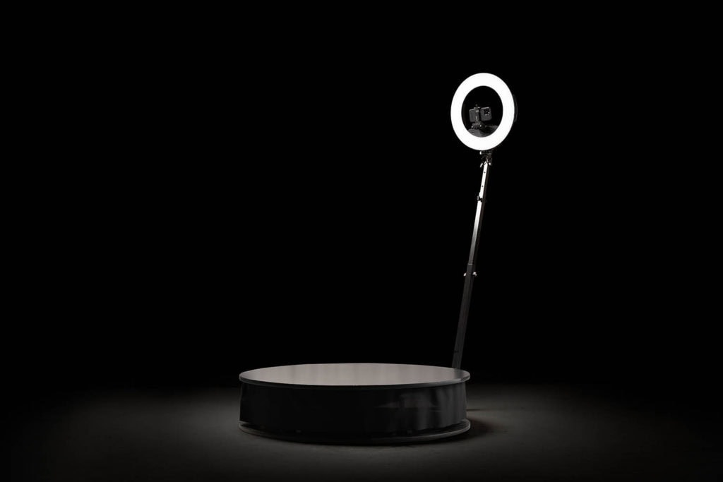 Studio shot of the 360 video booth