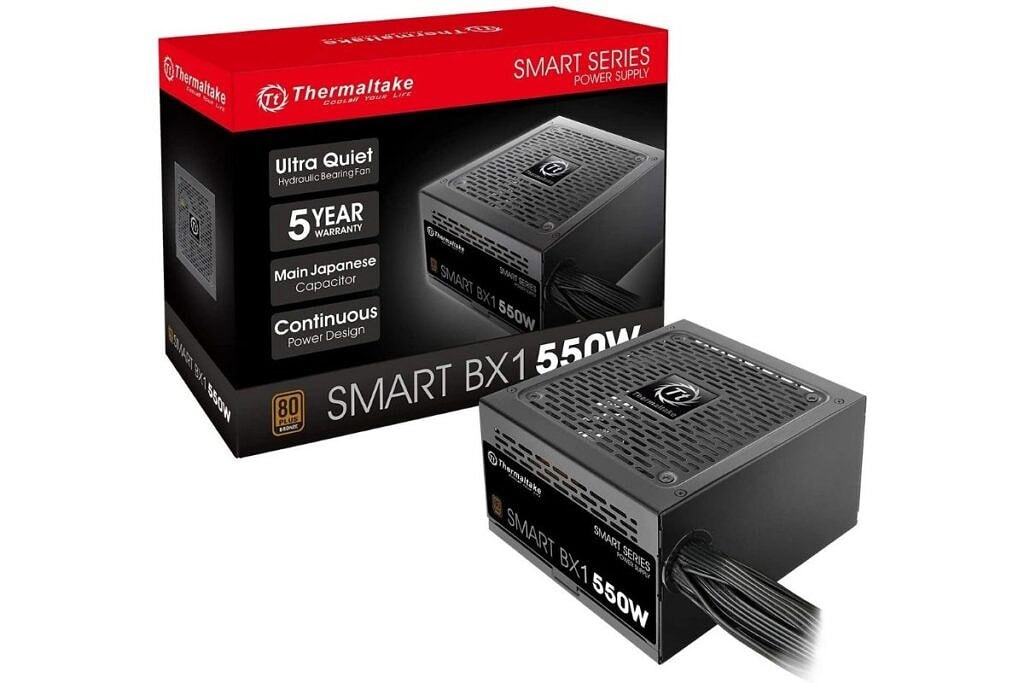Лучший бюджетный ПК для дома и офиса в 2022 году 4 Thermaltake Smart BX1 550W — это доступный, но надежный блок питания для ПК начального уровня. Он обеспечивает мощность 550 Вт для ПК и имеет рейтинг эффективности 80 Plus Bronze.