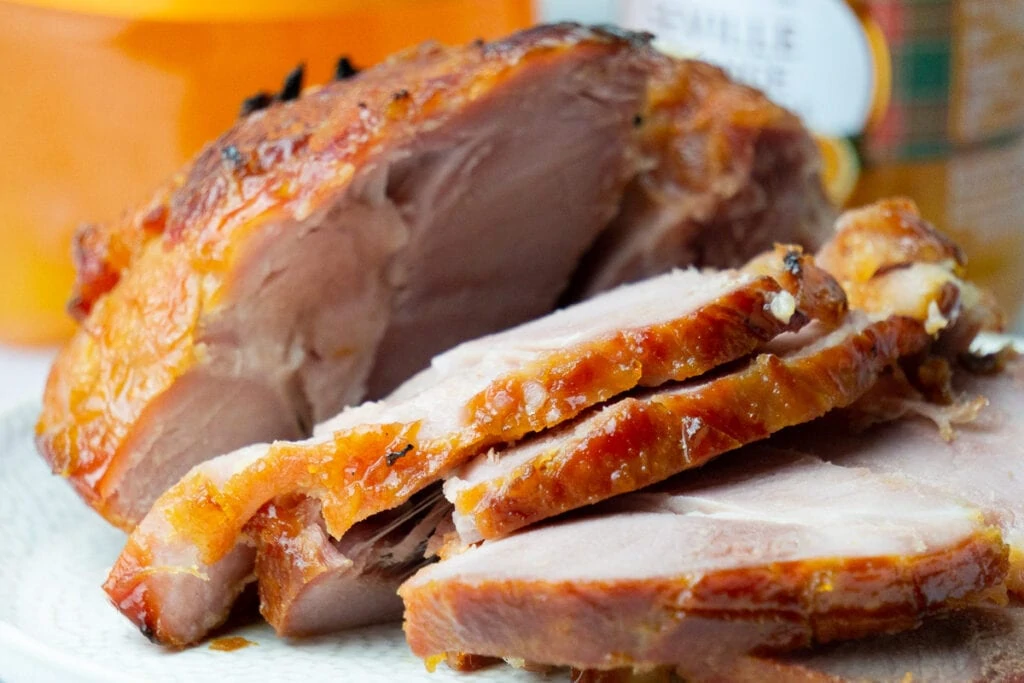 Irn Bru Glazed Ham on a plate