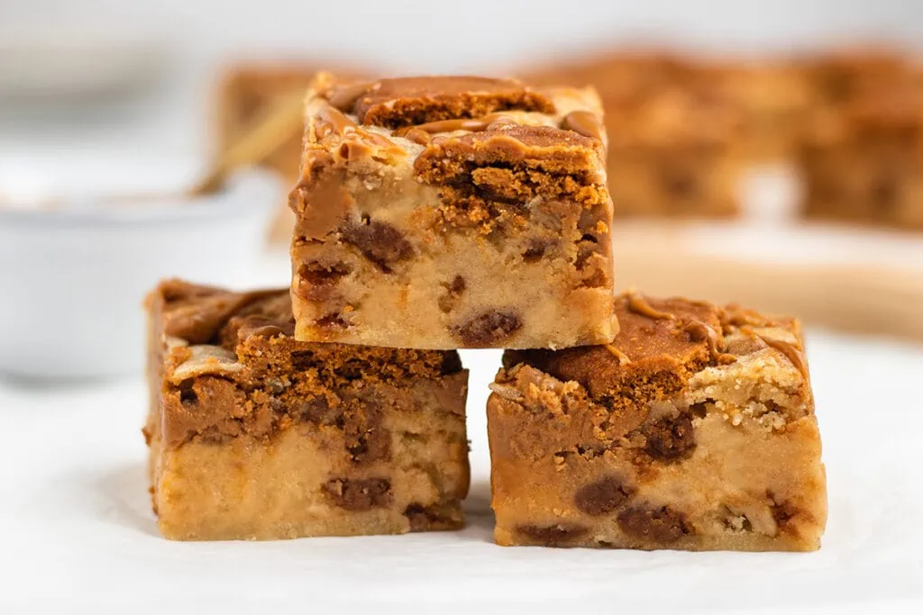 Biscoff Blondies - Pile of three