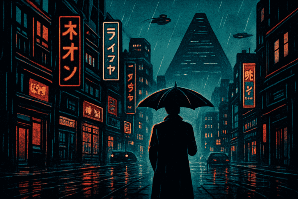 Blade Runner’s neo-noir future still feels uncomfortably close—where corporations shape emotions, memories can be manufactured, and the line between human and machine keeps disappearing.