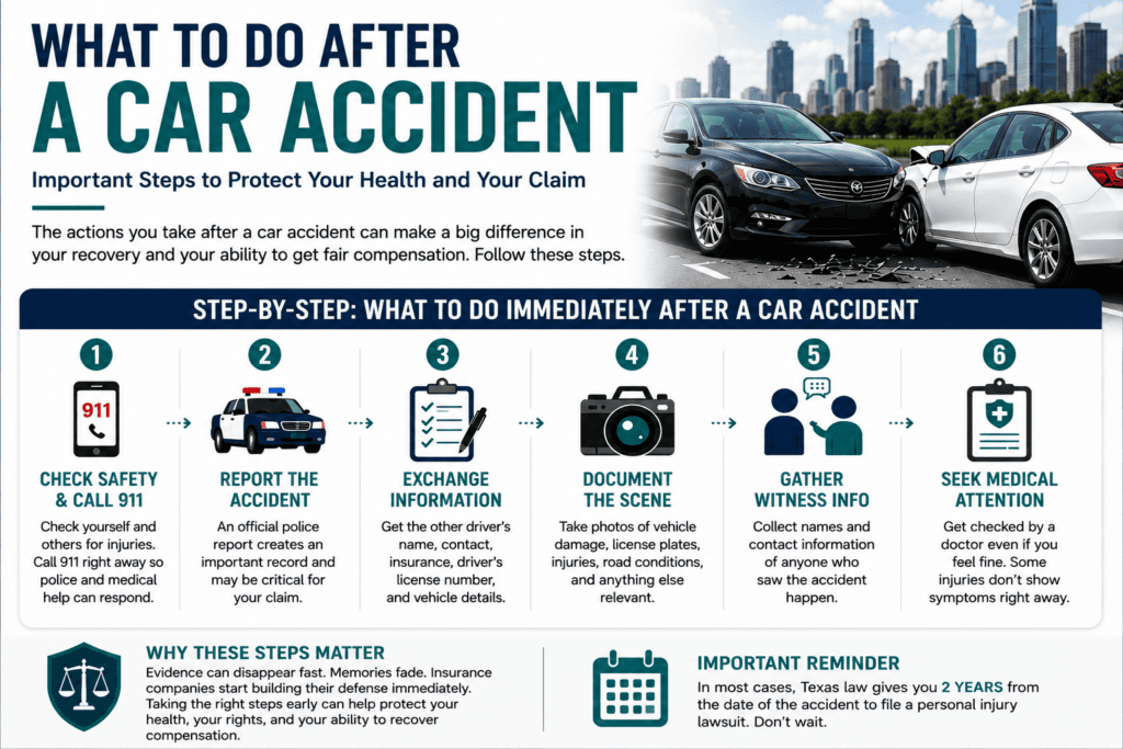 What to do after a car accident in Houston step-by-step accident guide