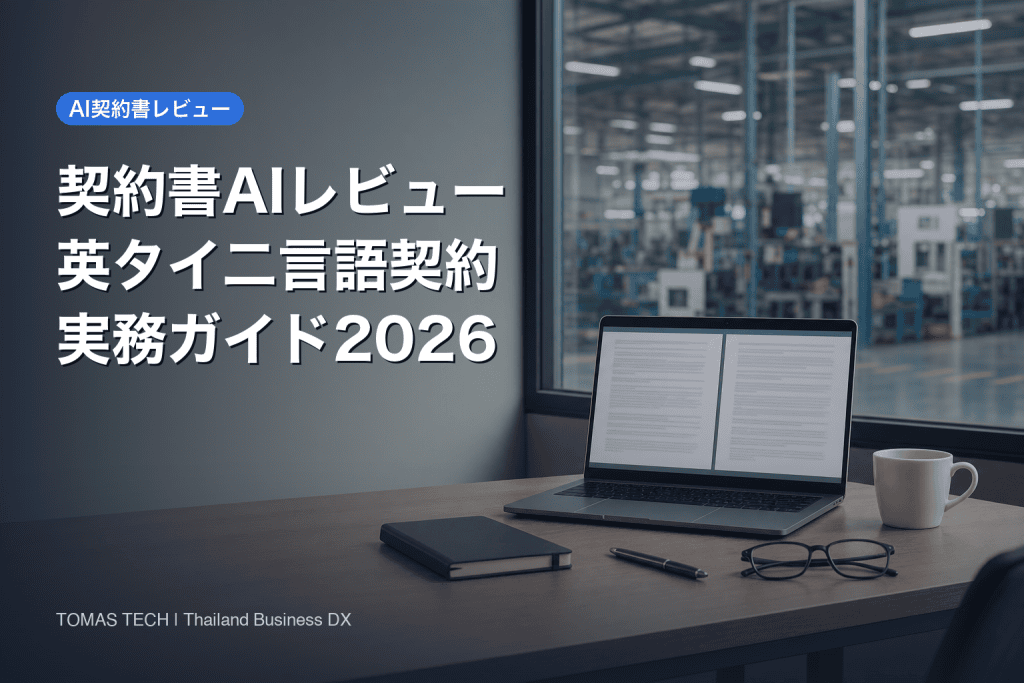 AI契約書レビュー実務ガイド2026｜タイの英タイ契約を一次チェック