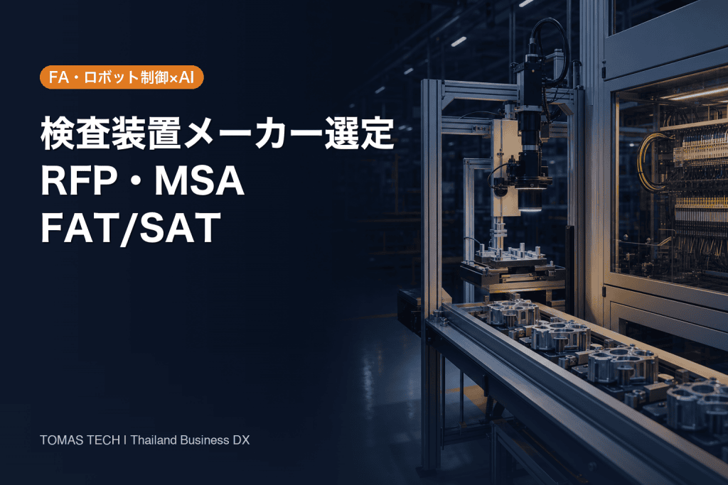検査装置 メーカー選定ガイド｜タイ工場のRFP・MSA・FAT/SAT