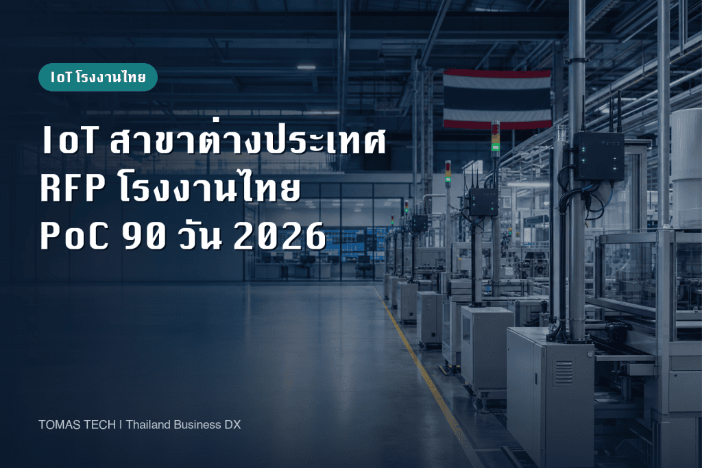 การติดตั้ง IoT ในสาขาต่างประเทศ 2026: RFP, PoC 90 วัน และการปฏิบัติการโรงงานไทย
