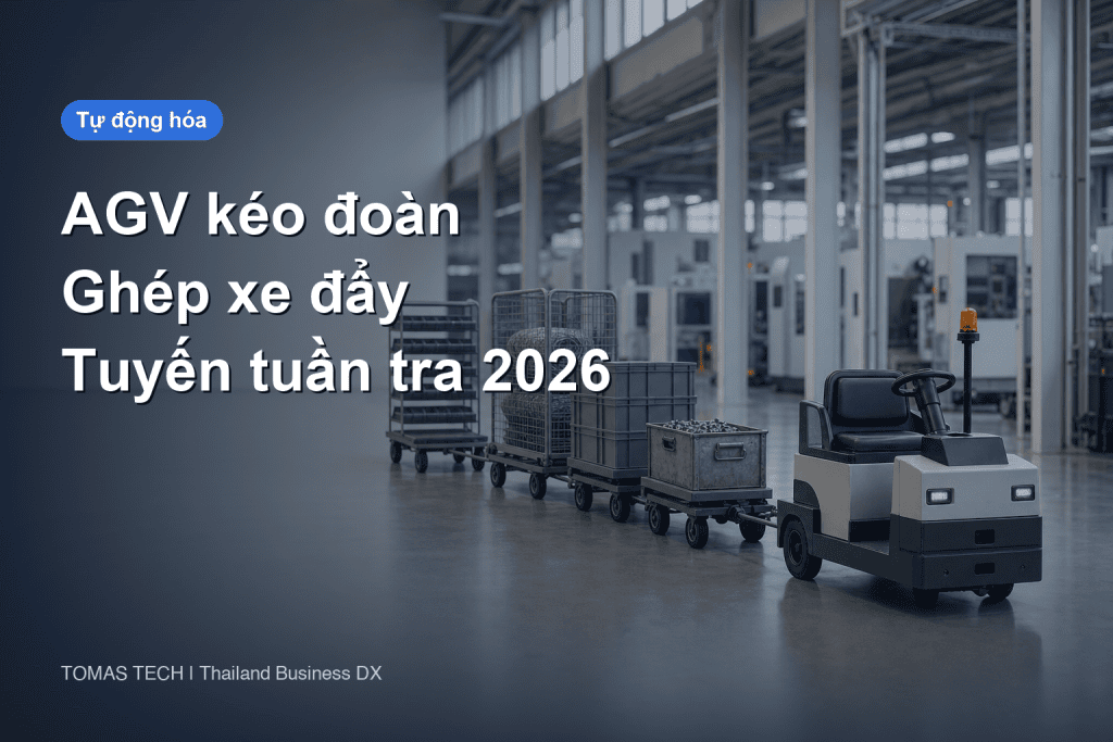 AGV kéo đoàn là gì — Ghép xe đẩy, tuyến tuần tra, chi phí
