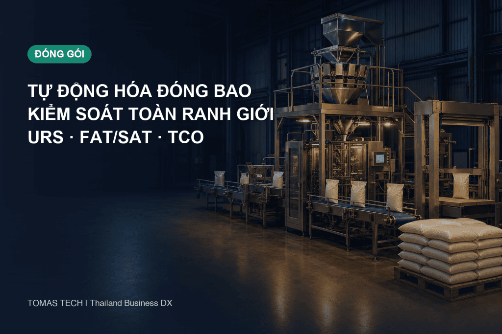 Tự động hóa đóng bao: Hướng dẫn URS, FAT/SAT và hiệu quả đầu tư