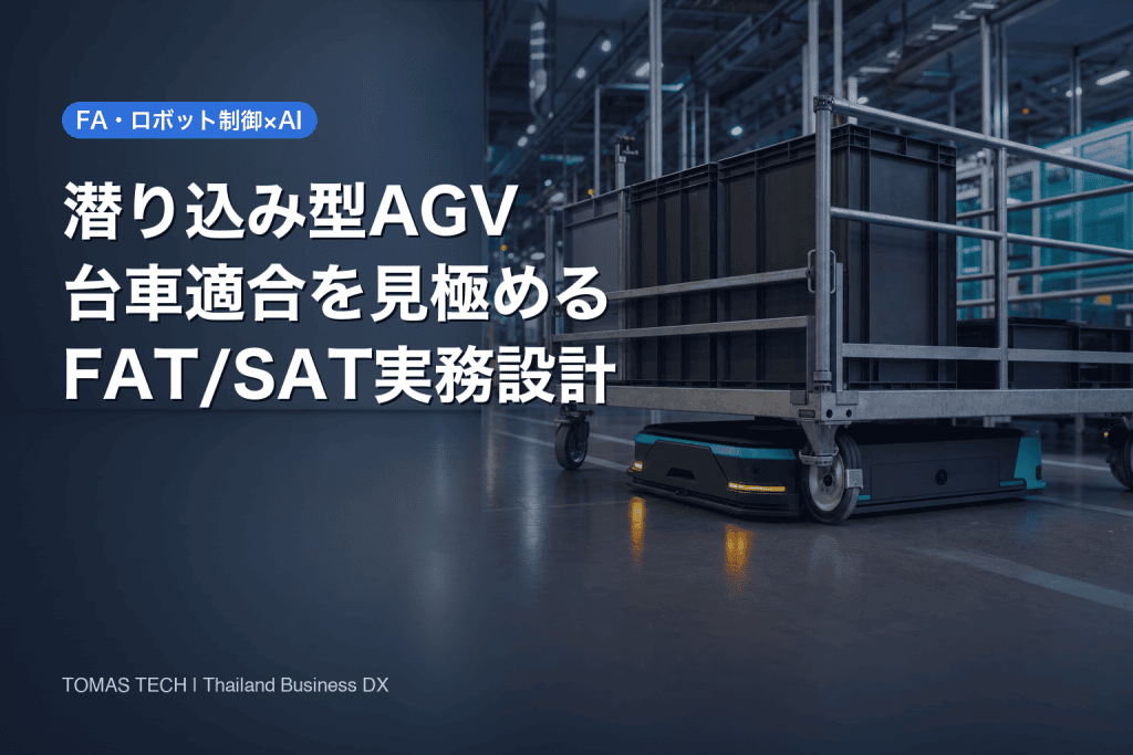 潜り込み型AGV｜低床機の選定・FAT/SAT設計
