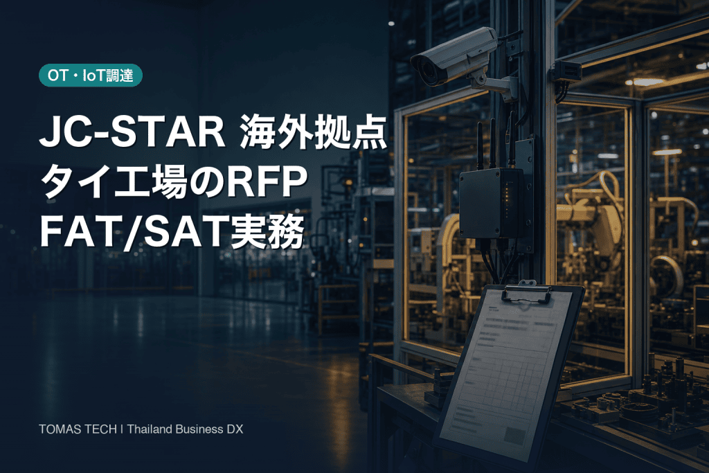 JC-STAR 海外拠点調達｜タイ工場のRFP・FAT/SAT実務