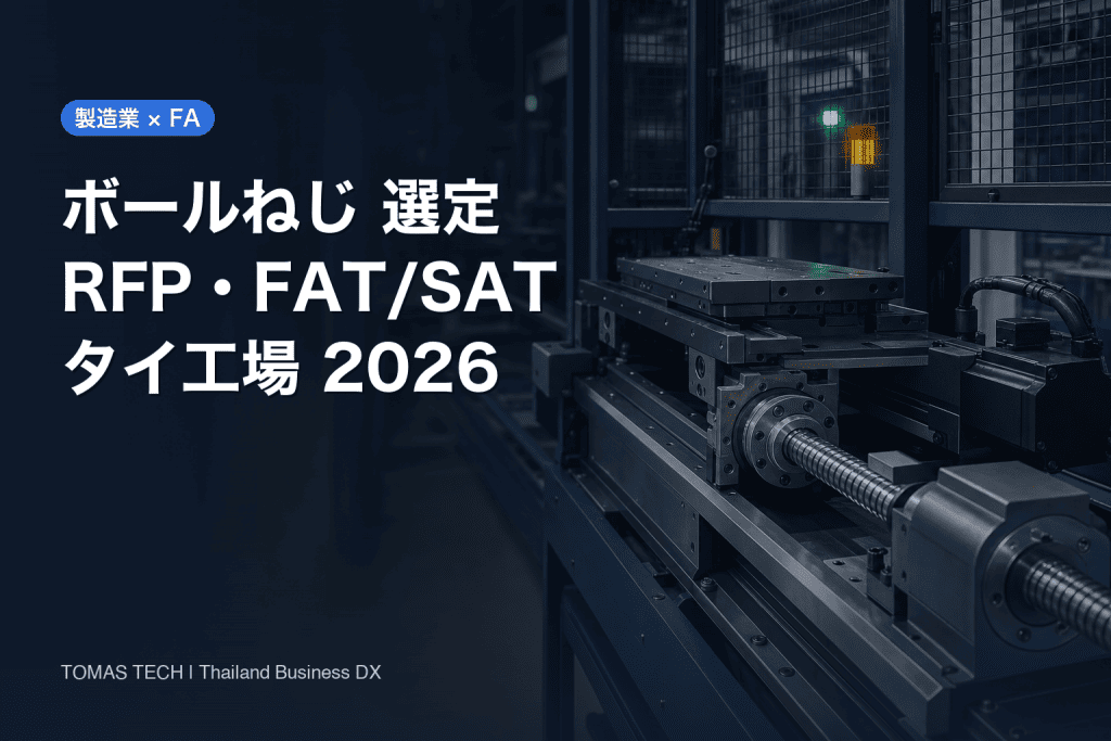 ボールねじ 選定ガイド｜タイ工場のRFP・FAT/SAT実務