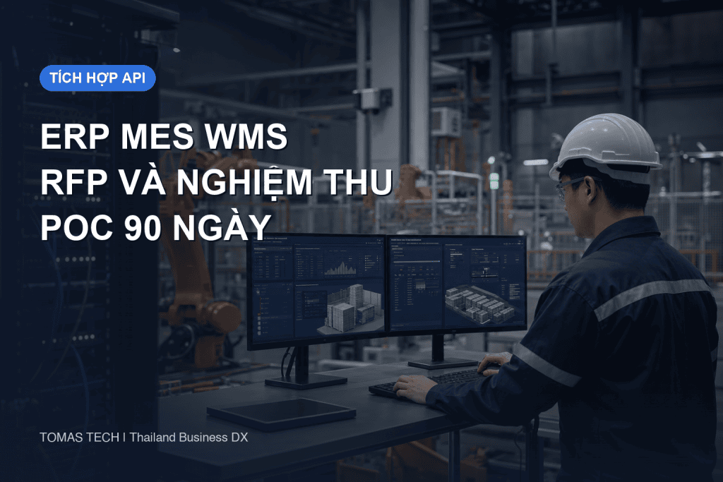 Phát triển tích hợp API sản xuất: RFP và nghiệm thu ERP, MES, WMS