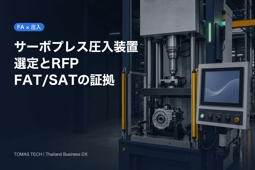 サーボプレス 圧入装置 選定｜タイ工場のRFP・FAT/SAT実務