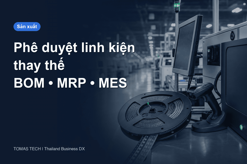 Phê duyệt linh kiện thay thế: BOM, MRP và truy xuất lô