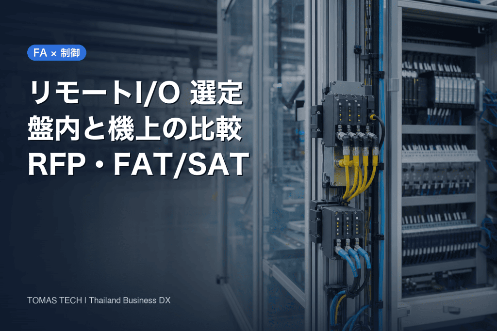 リモートI/O 選定｜タイ工場の盤内・機上比較とRFP・FAT/SAT