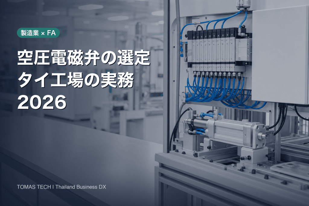 空圧電磁弁の選定｜3/2・5/2・5/3、パイロット圧、PLC接続をタイ工場向けに解説