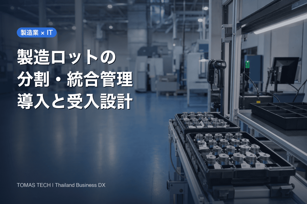 製造ロット分割・統合の管理システム導入｜タイ工場の実務設計