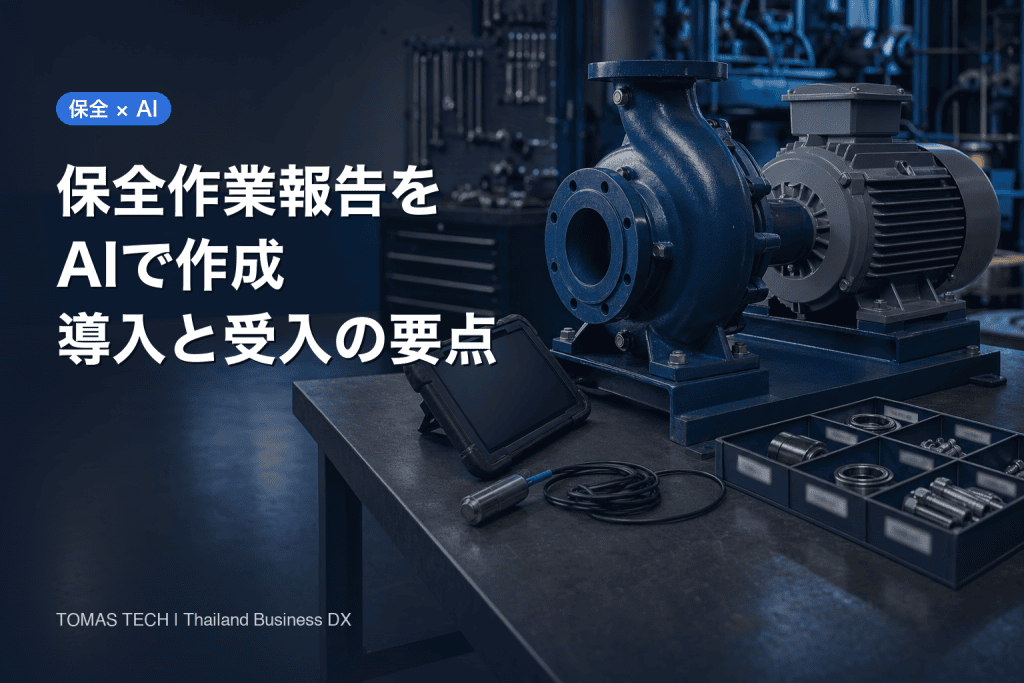 保全作業報告 AI 作成 導入｜タイ工場の設計と受入基準