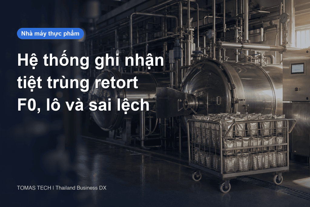 Hệ thống ghi nhận tiệt trùng retort – liên kết F0, sai lệch và lô sản xuất, kèm RFP cho nhà máy thực phẩm tại Thái Lan