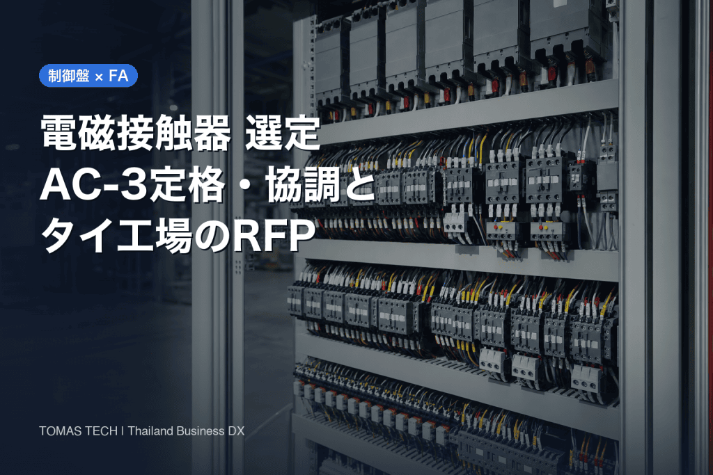 電磁接触器 選定｜AC-3定格・協調・サーマルリレーとタイ工場のRFP