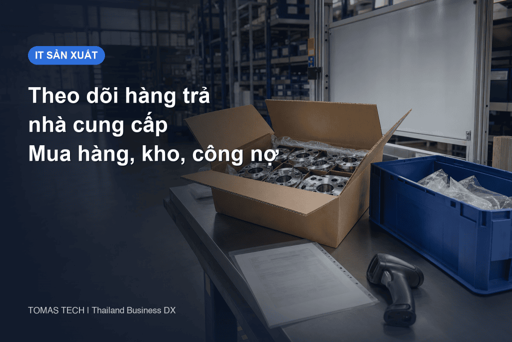 Hệ thống quản lý trả hàng nhà cung cấp cho nhà máy: kết nối mua hàng, tồn kho và công nợ