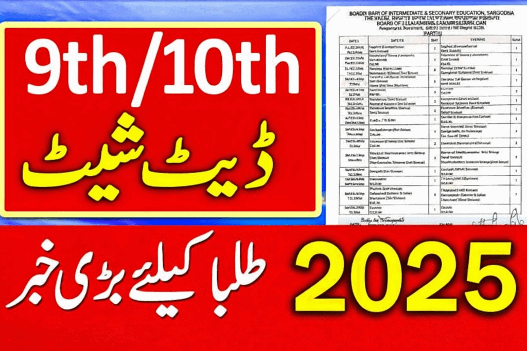 9th class date sheet 2025