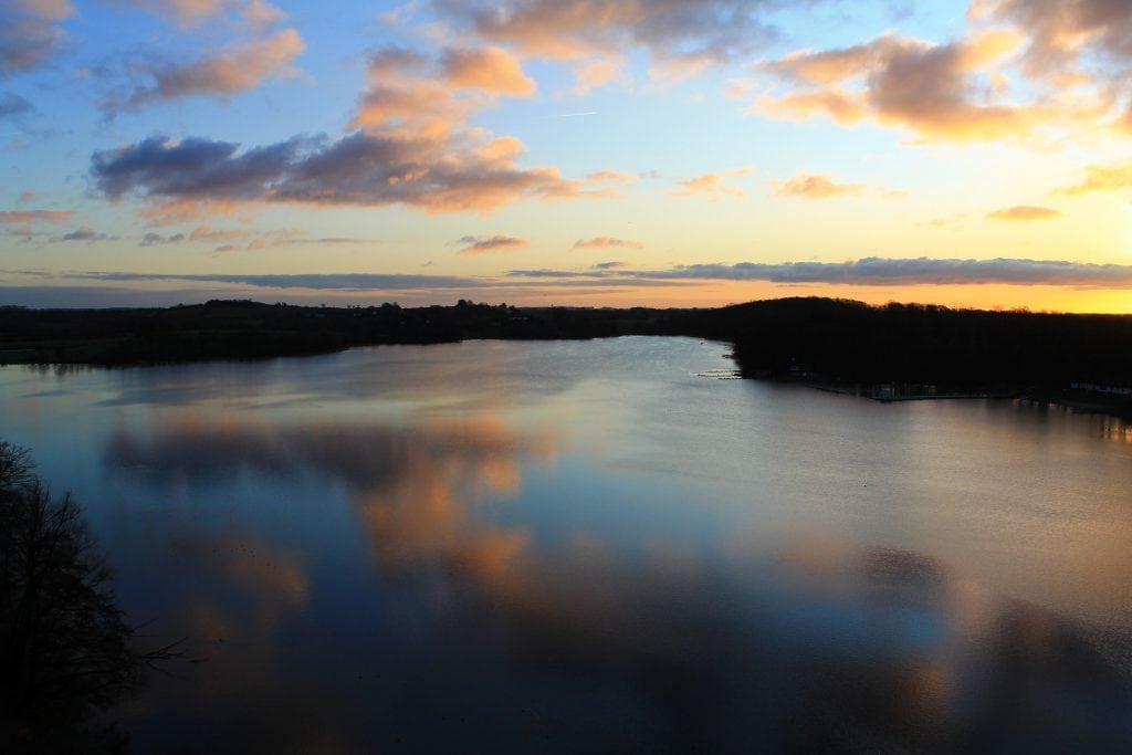 Seelandschaft Bad Segeberg bei Sonnenuntergang, Ihlsee in Bad Segeberg