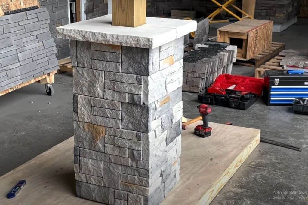 learn how to install decorative stone columns yourself Decorative stone column DIY tutorial