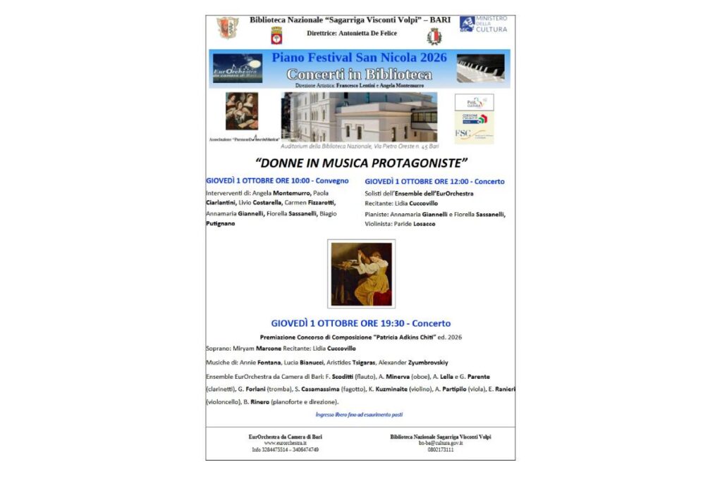 Spettacolo alla Biblioteca Nazionale di Bari