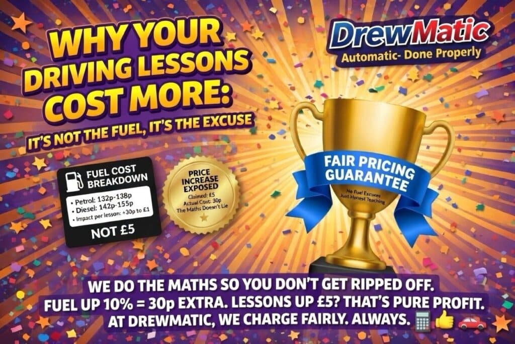 Fuel Prices or Pure Greed? Why Some Driving Instructors Think You’re Thick Enough to Swallow It - DrewMatic Automatic Driving School Automatic Driving Lessons - Fuel Prices or Pure Greed? Why Some Driving Instructors Think You’re Thick Enough to Swallow It