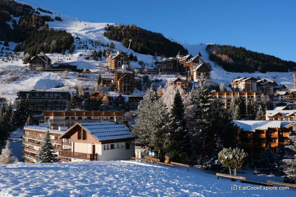 Les 2 Alpes for good snow, great skiing and fun apres 15 Les Deux Alpes France Snowy mountains and blue skies
