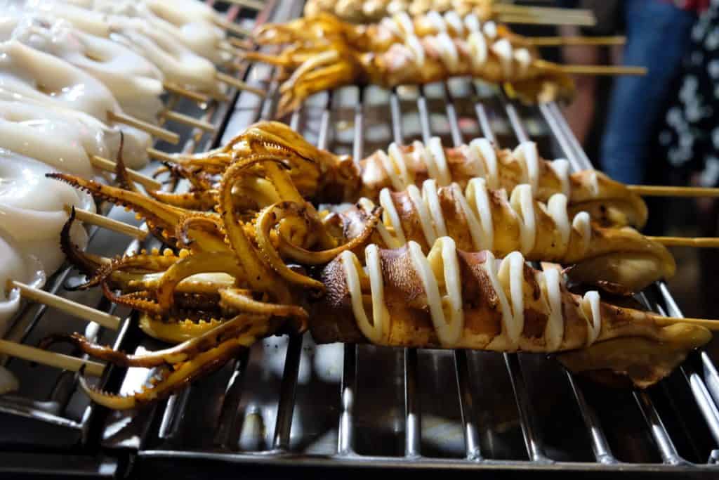 Grilled squid Bangkok Chinatown 