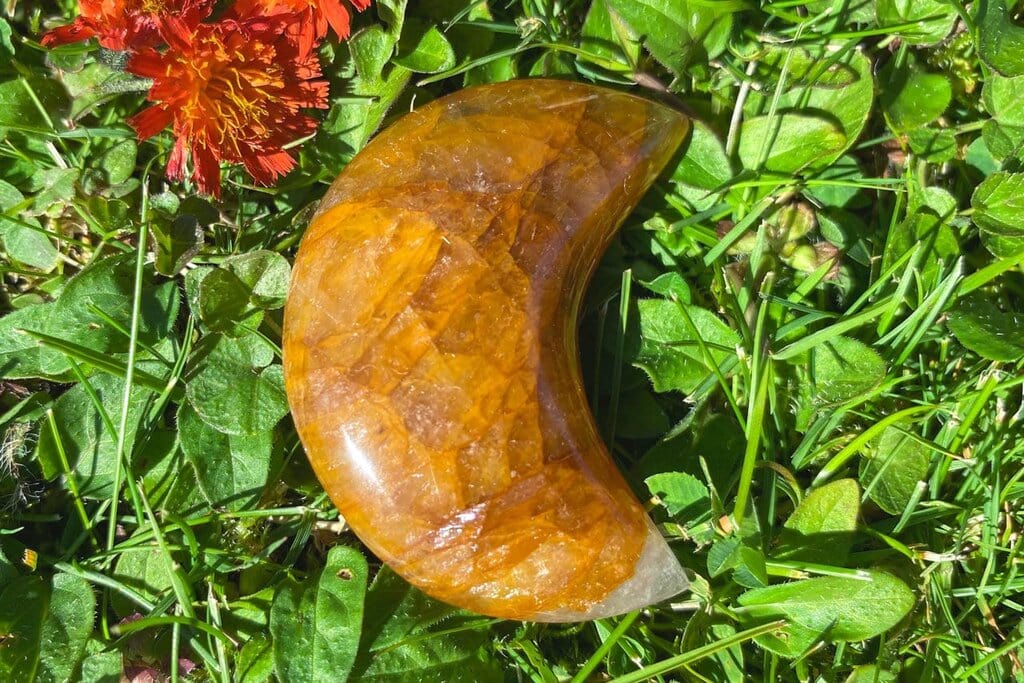 Spiral Crystals UK - Golden Healer Quartz Moon