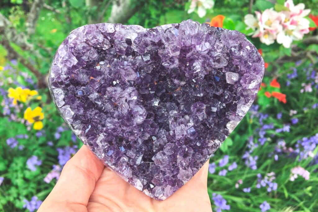 Spiral Crystals UK - Amethyst Druze Heart Large