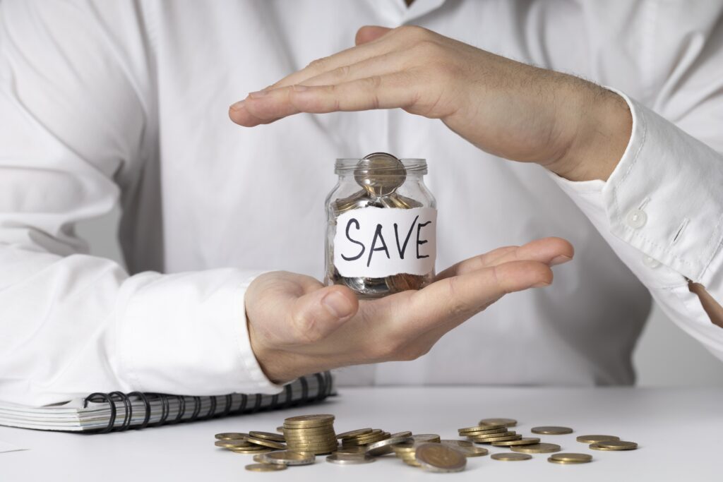 money saving jar arrangement