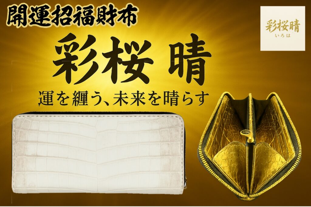 開運・金運財布の彩桜晴。風水と魯班尺を掛け合わせ、更に最大吉数の168も盛り込んだ最強の金運財布
