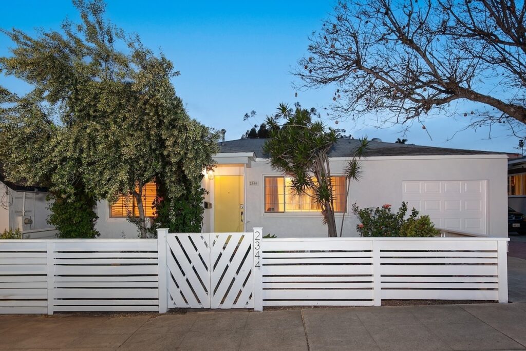 2344 Commonwealth Ave - Front Exterior of Mid Century Home in North Park in the Evening