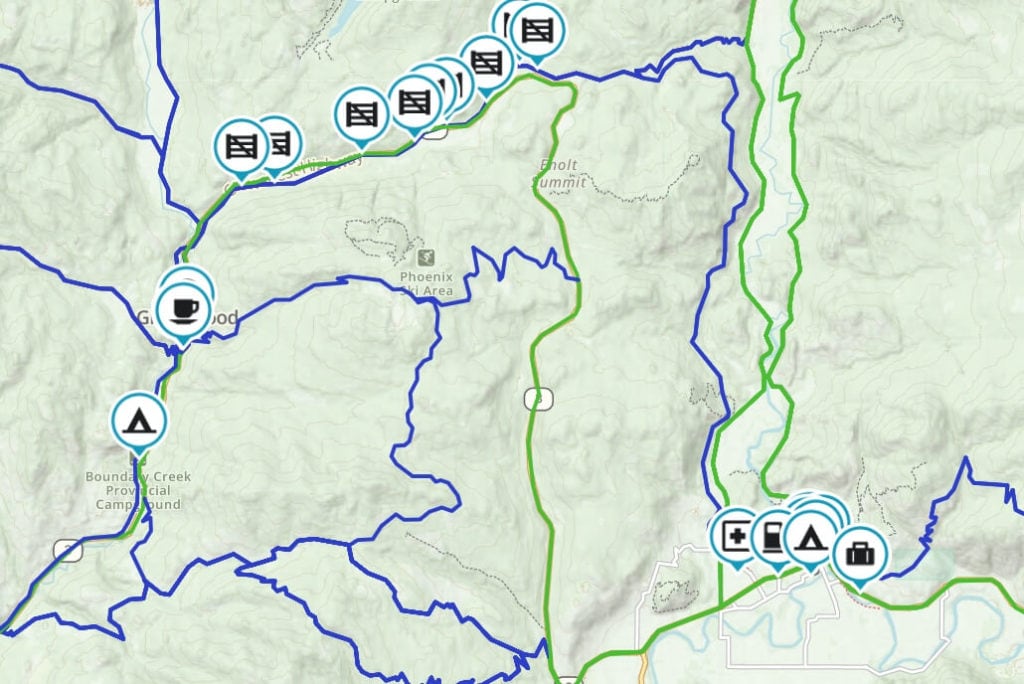 Map of Grand Forks Motorcycle Routes