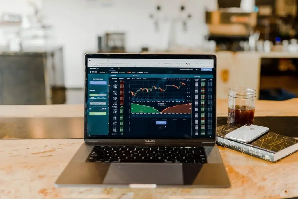 robinhood financial order sheet on a macbook pro