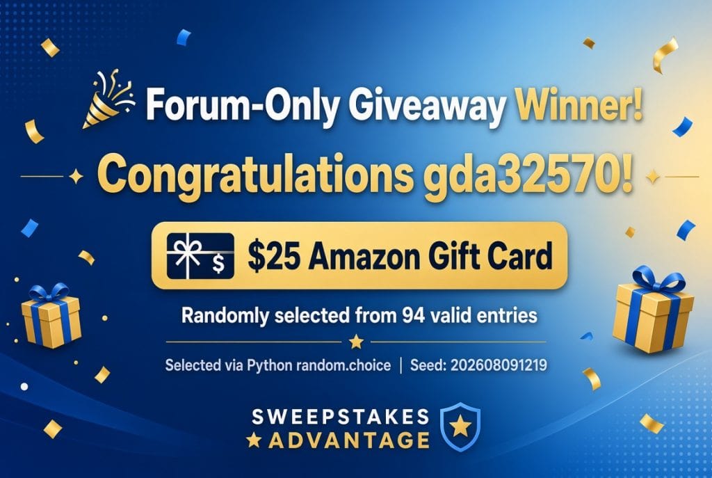 Forum Only Giveaway Winner